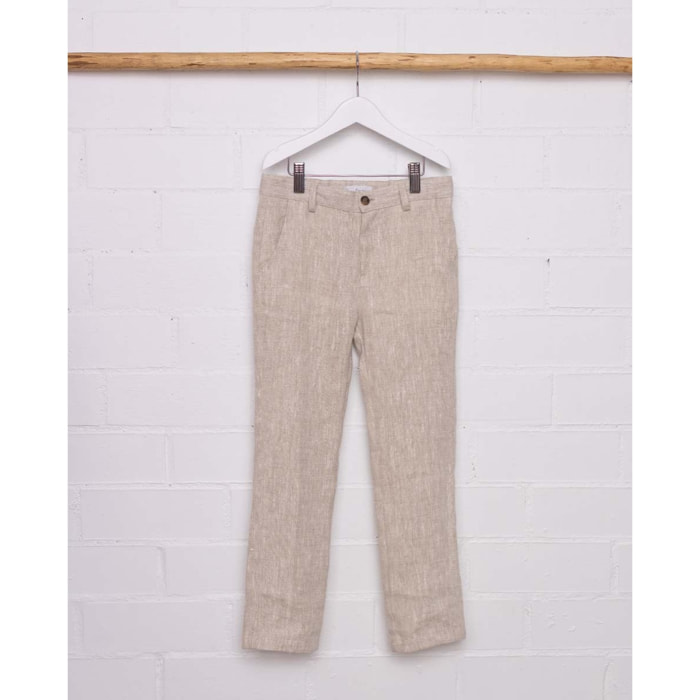 PANTALÓN LINO RÚSTICO NATURAL