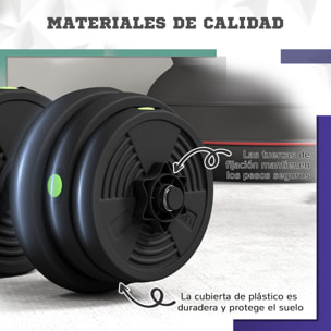Juego de Mancuernas Ajustables, 2 en 1, 25kg, Juego de Pesas con Barras de Conexión y Mangos Antideslizantes, Pesas y Mancuernas para Hombres y Mujeres, Ejercicio de Fitness, Gimnasio en Casa