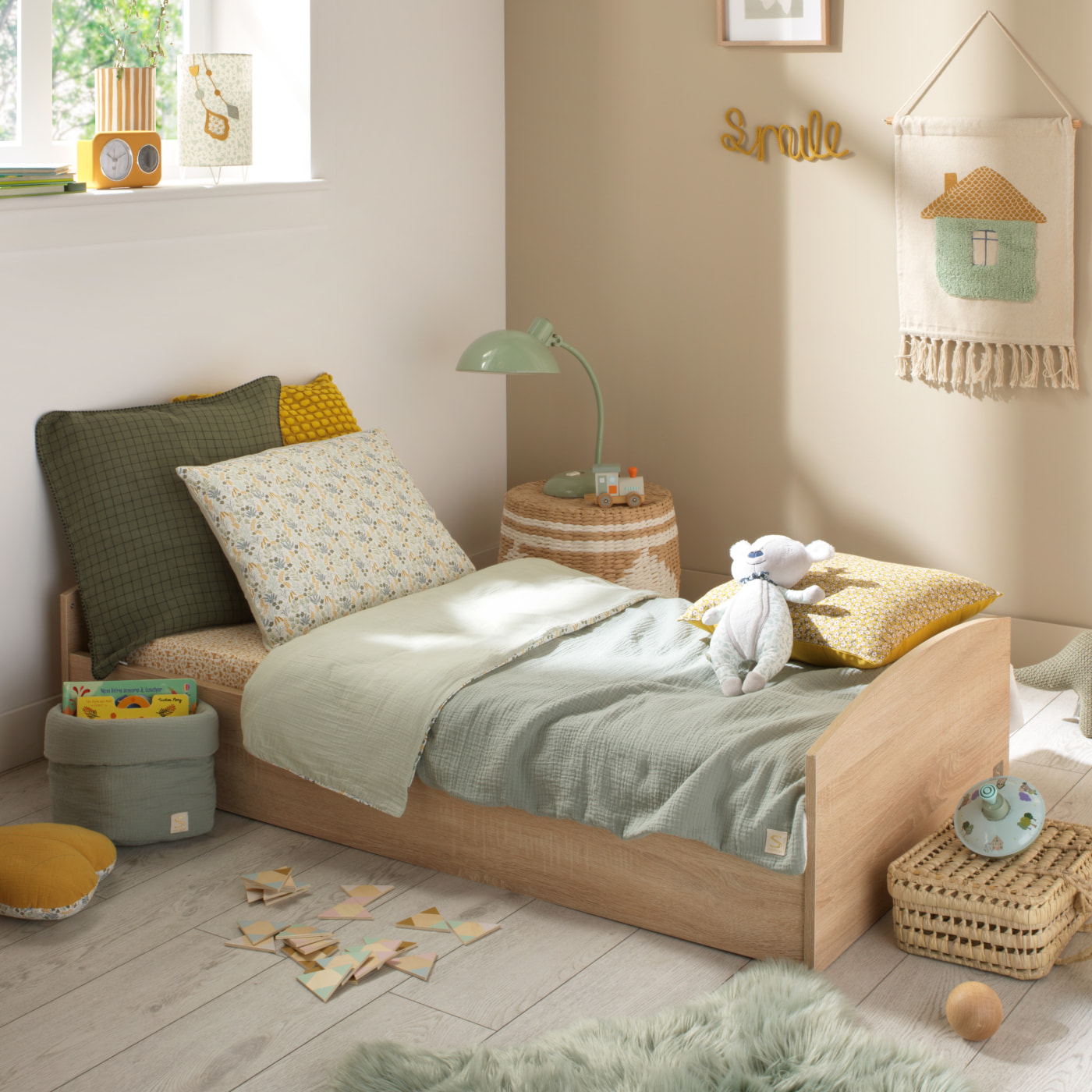 Lit évolutif 140x70 - Little Big Bed en bois décor chêne doré