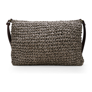 Bolso bandolera de rafia marrón