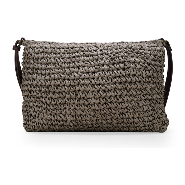 Bolso bandolera de rafia marrón