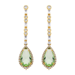 Pendientes con Circonita Multicolor acabado oro 18k