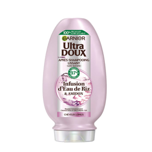 Lot de 12 - Garnier Ultra Doux Après-Shampooing Lissant Infusion d'Eau de Riz 200ml