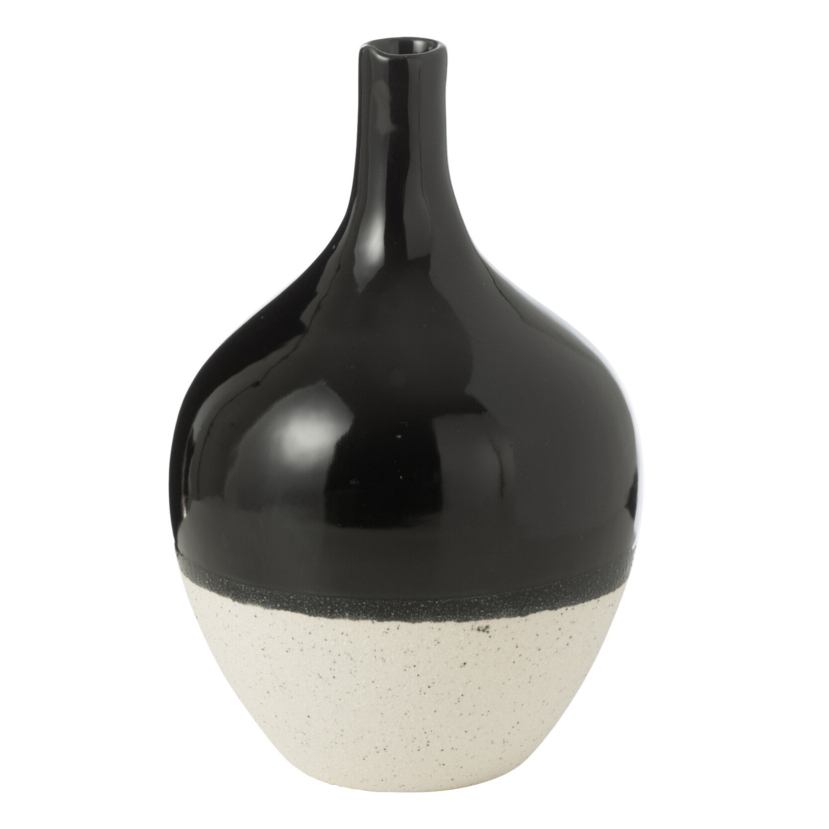 J-Line vase Iva - porcelaine - noir/blanc - medium - Ø 15.5 cm