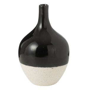 J-Line vase Iva - porcelaine - noir/blanc - medium - Ø 15.5 cm