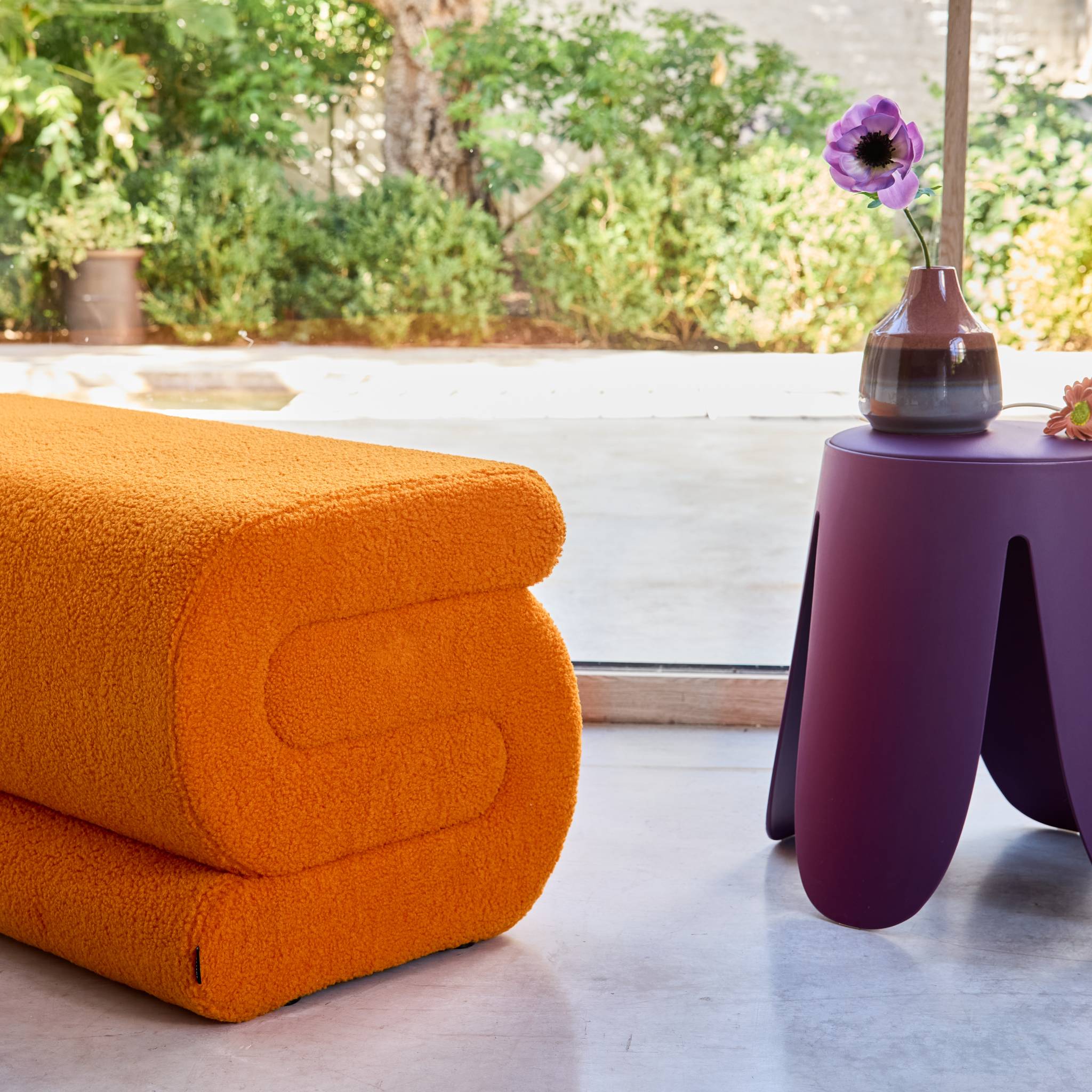 Banc design revêtement bouclette 1-2 places SASHA