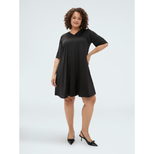 Fiorella Rubino - Vestido de raso con destellos all over - Negro