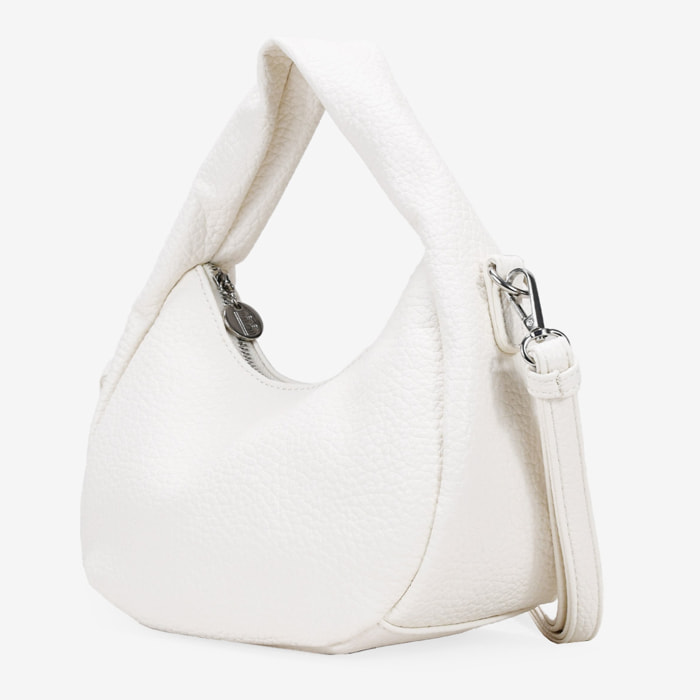 Bolso pequeño blanco con cremallera