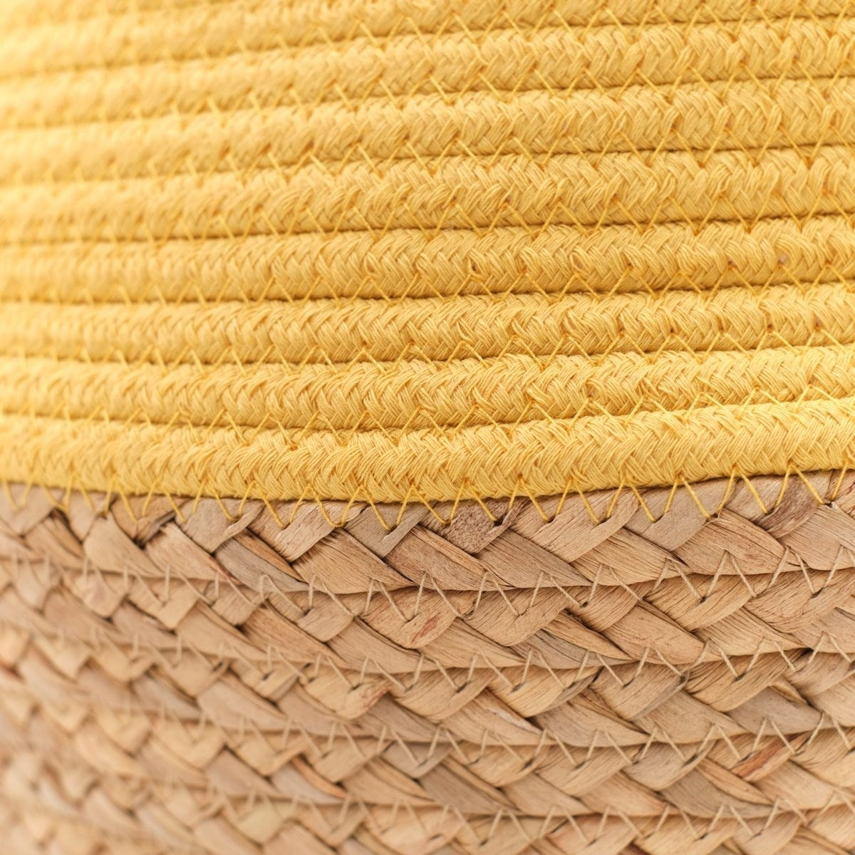 Panier rond tressé coton uni LA FACTORY jaune