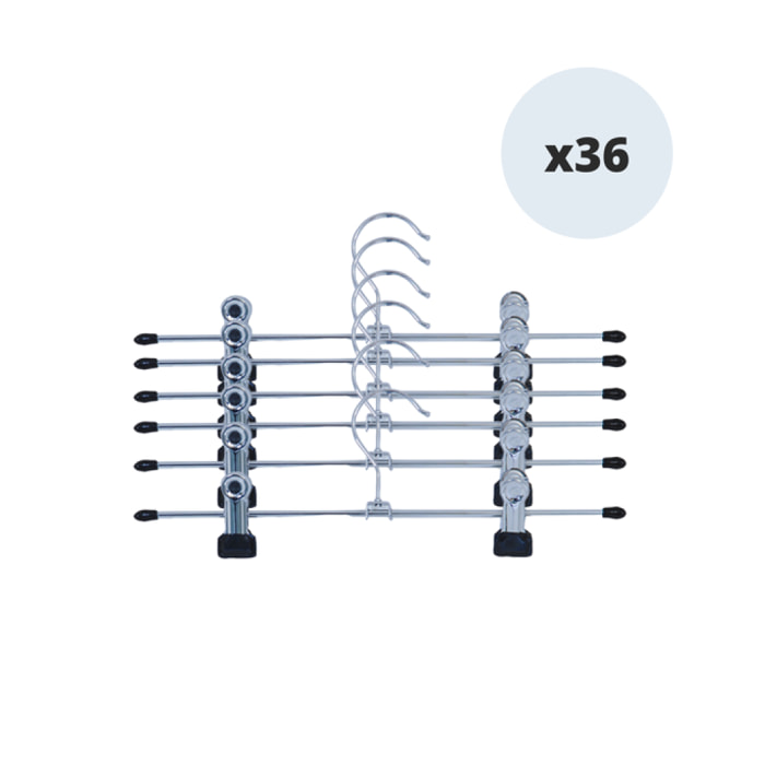 Lot de 36 cintres en acier avec pinces MSV