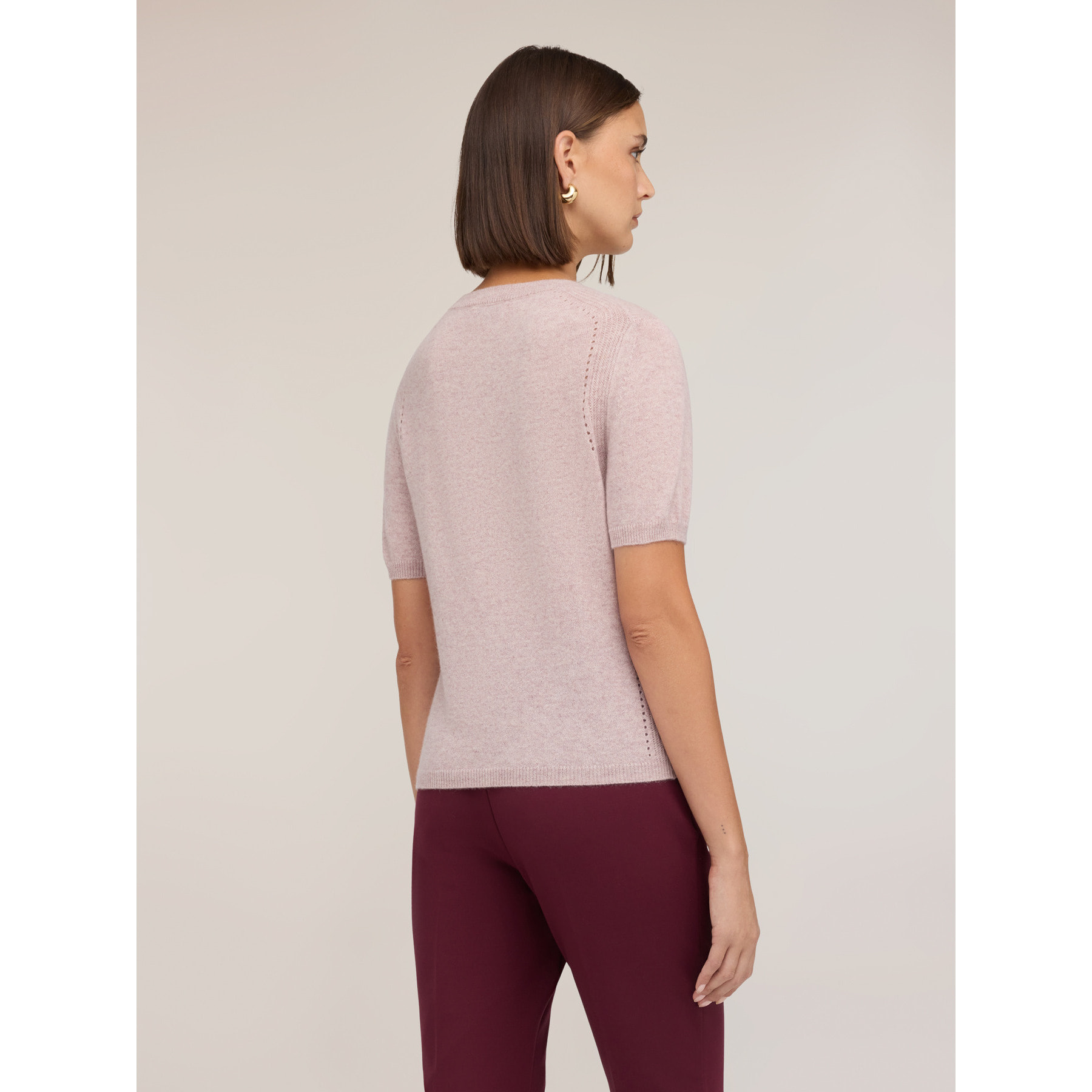 Motivi - Maglia in cashmere con dettaglio ajouré - Rosa