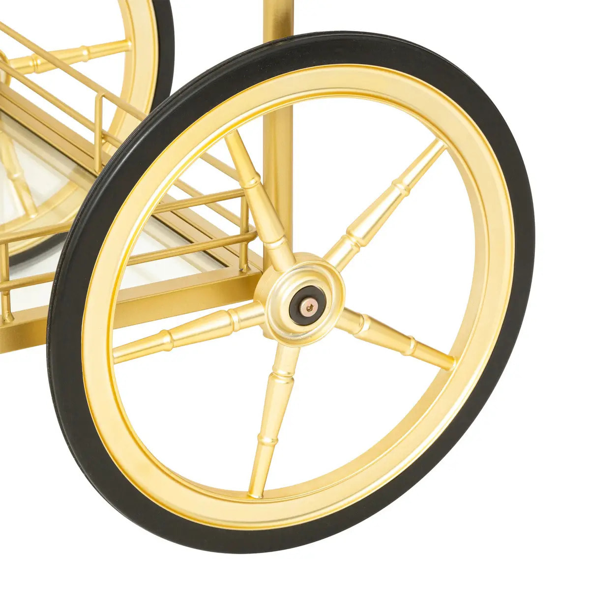 Desserte "Antonella" - métal et verre trempé - doré - H90 cm