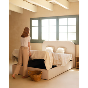 Cama con canapé blanco para colchón de varias medidas