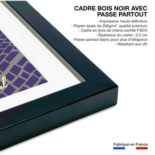 Affiche un week end à Lisbonne Affiche sous cadre noir