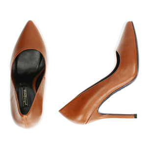 Décolleté cognac, tacco 11 cm