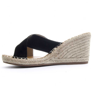 Sandalias de Cuña - Negro - Altura: 7 cm