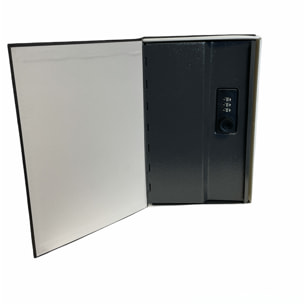 Cassetta Portavalori Cassaforte A Forma Di Libro Dizionario Acciaio Serratura Combinazione 3 Cifre Soldi Gioielli Casa Ufficio 24 x 15.5 x 5.5 Cm Nero