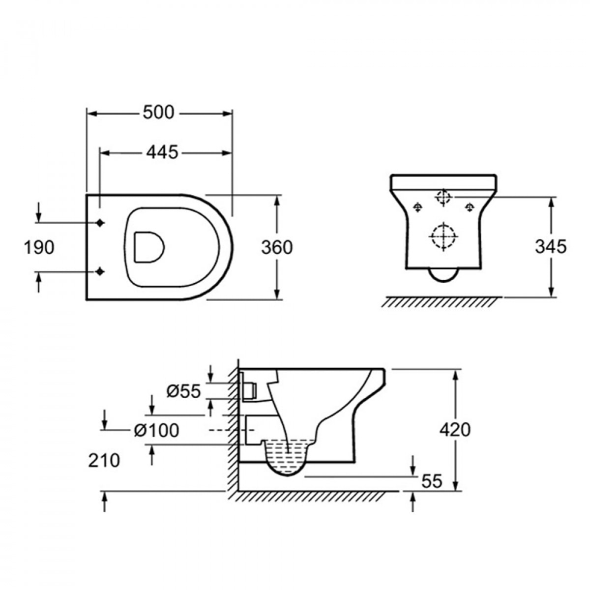 Pack WC suspendu sans bride Jacob Delafon  Elite abattant extraplat + Bâti support Grohe RapidSL + plaque blanc + Porte-balai