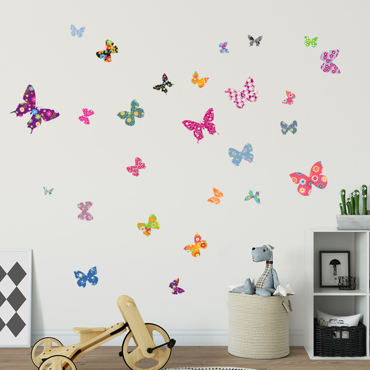 Stickers Muraux décoration adhésifs papillons multicolores 2