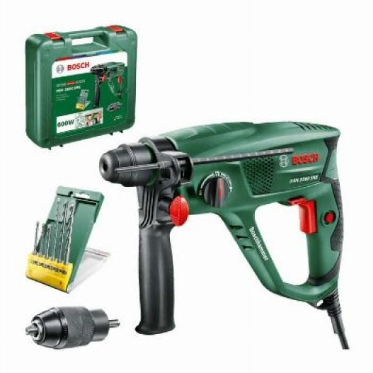 Caja perforadora percutor BOSCH PBH 2500 SRE + adaptador SDS portabrocas con llave 600W - 0603344402