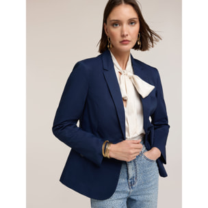 Motivi - Blazer strutturato in misto cotone - Blu