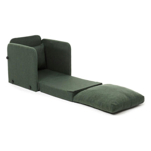 Fauteuil convertible vert foncé lin couchage 200 cm ORURO
