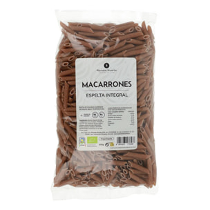 PLANETA HUERTO | Macarrones de Espelta Integral Ecológicos 500g - Alto en Fibra, Rico en Proteínas, Ideal para Dietas Saludables y Veganas, Producto Orgánico Certificado