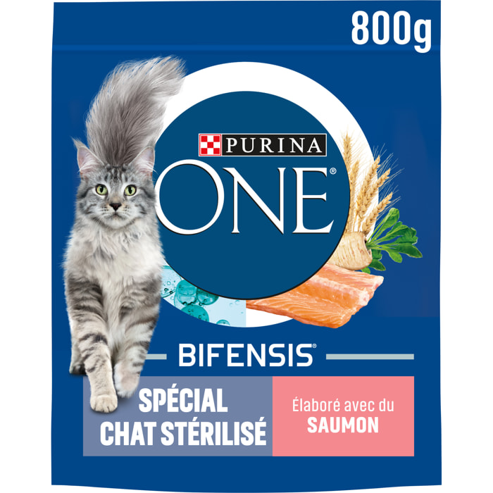 PURINA ONE CHAT Stérilisé Saumon 800g - Lot de 4
