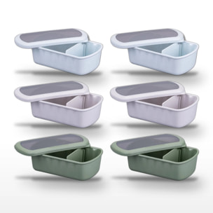 Lot de 6 Lunchbox Fackelmann Storage Bleu, Beige et Vert