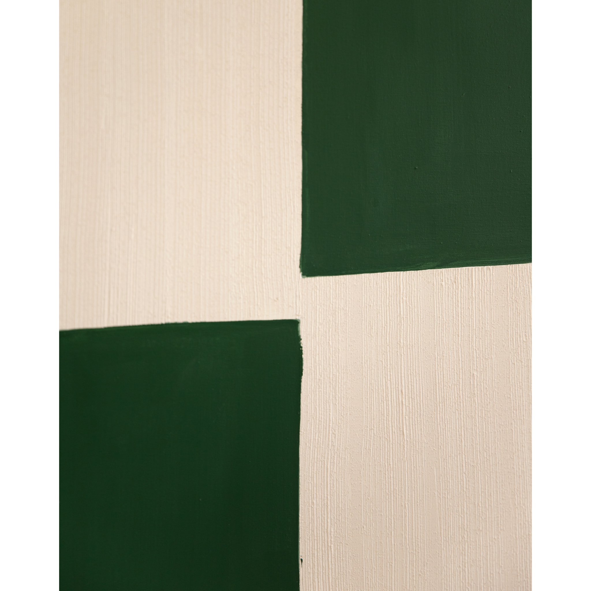 Tableau vert et blanc décoratif sur coton avec cadre en bois peint à la main à la peinture à l'huile en différentes tailles