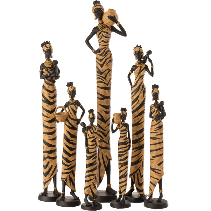 J-Line figurine Africaine Zèbre - polyrésine - noir/marron