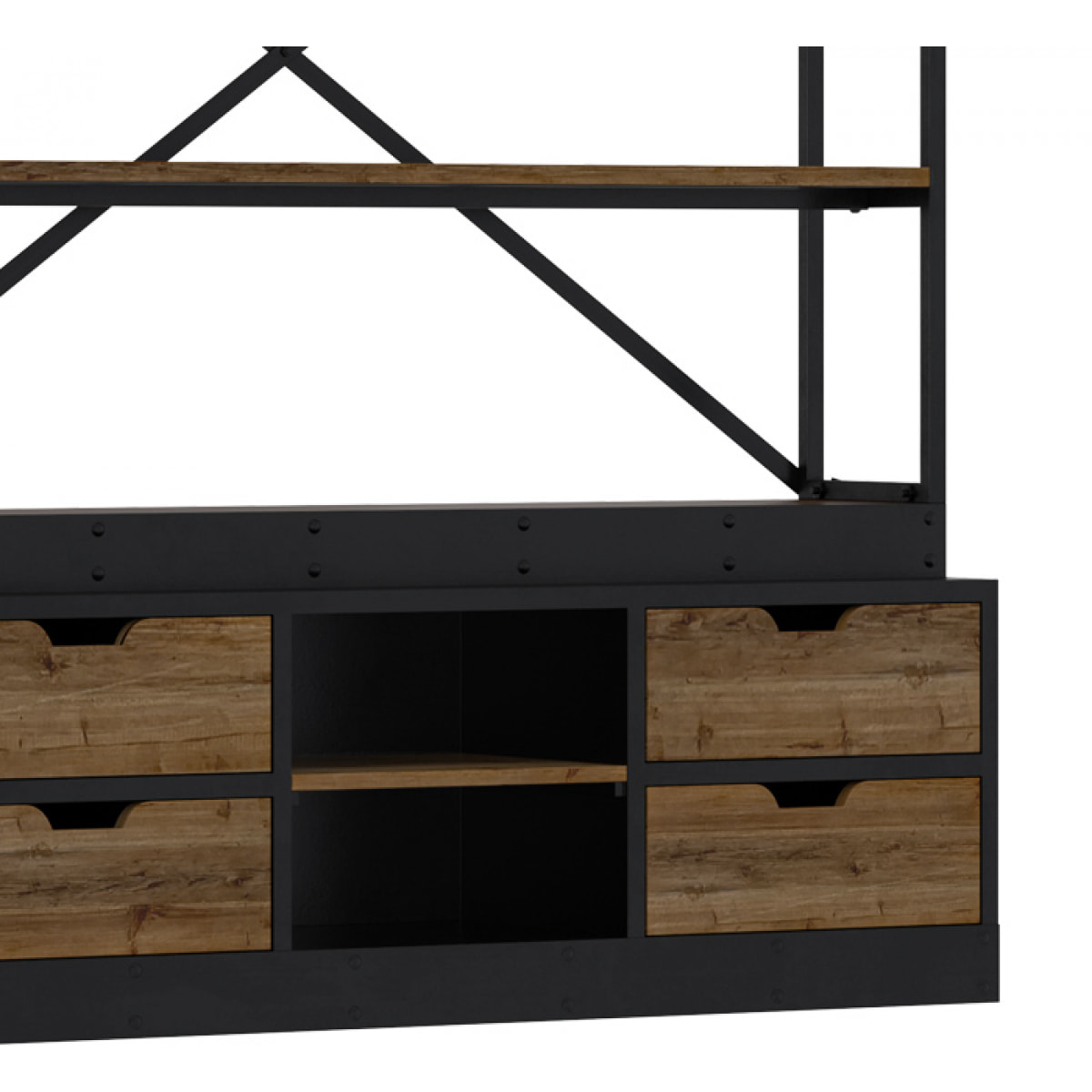 Bibliothèque 160 cm en bois et métal - Goa