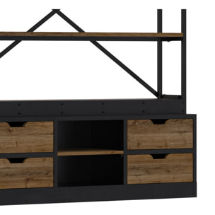Bibliothèque 160 cm en bois et métal - Goa