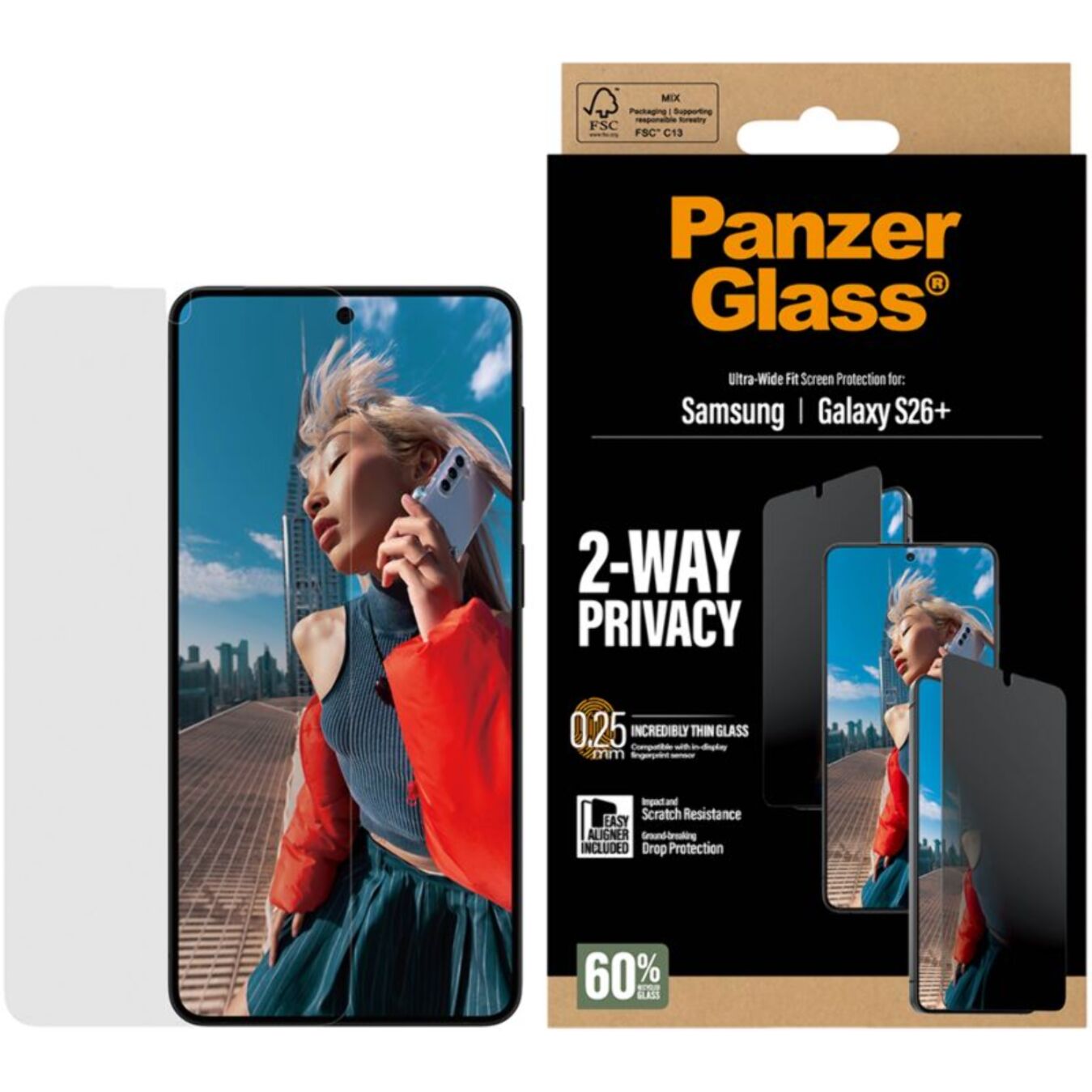 Protège écran PANZERGLASS Samsung Galaxy S26 Plus Privacy