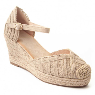 Alpargatas de Cuña - Beige - Altura: 8 cm