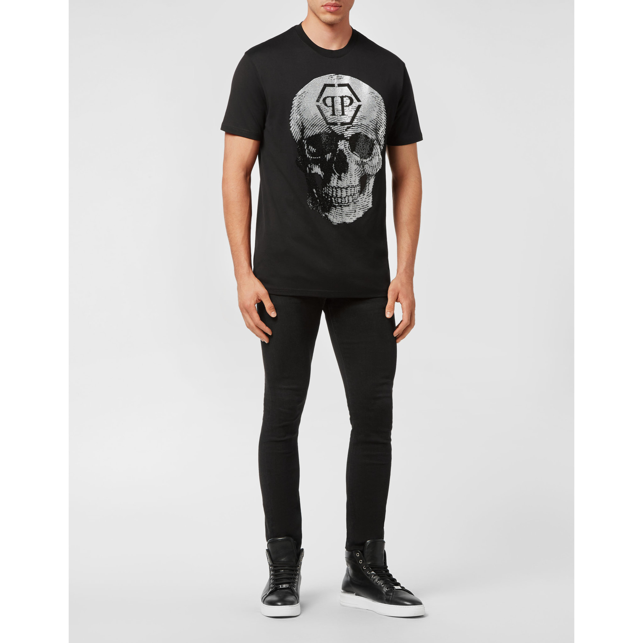 PHILIPP PLEIN T-Shirt Round Neck SKULL