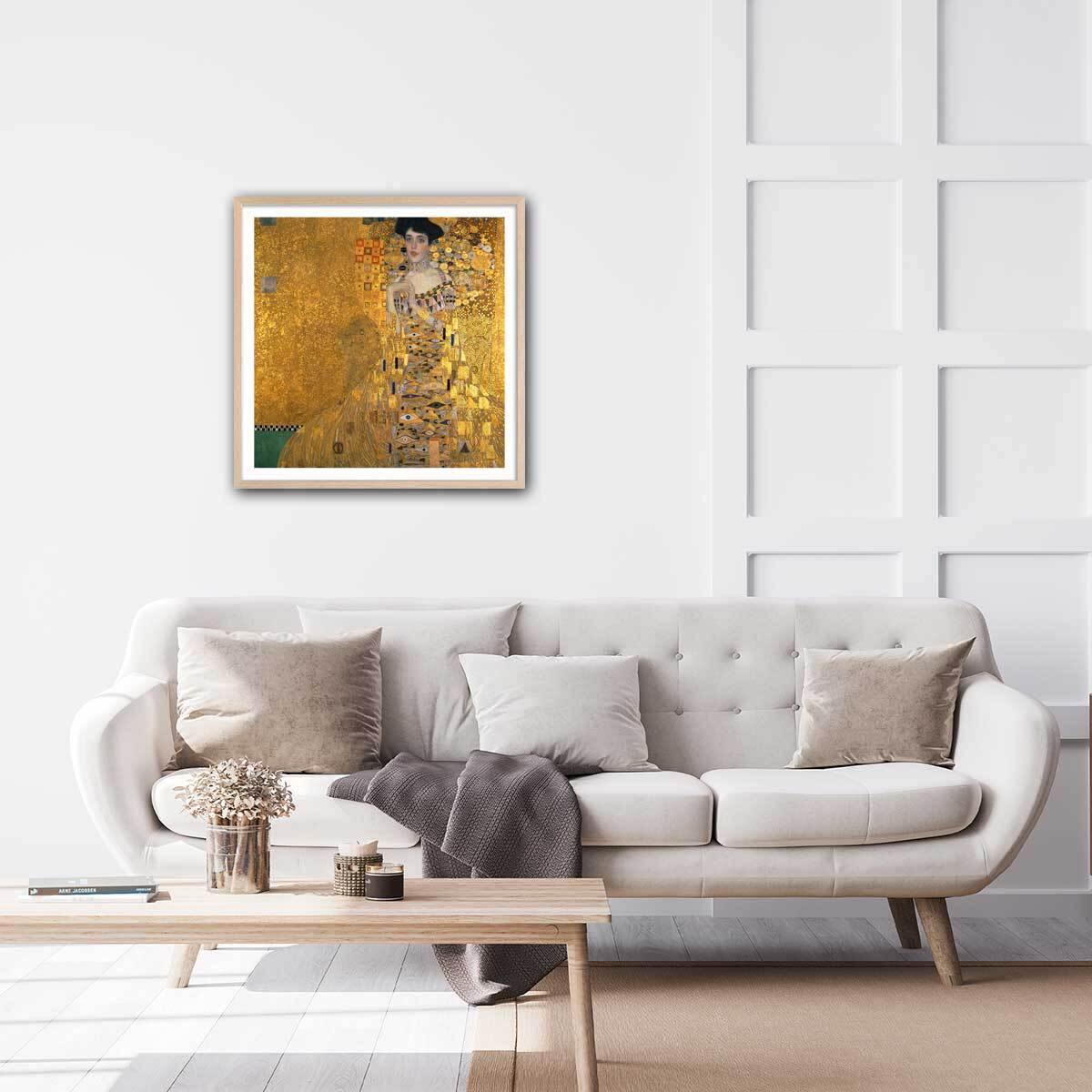 Poster Portrait d'La Dame en Or - Gustav Klimt Affiche + cadre en bois - Chêne