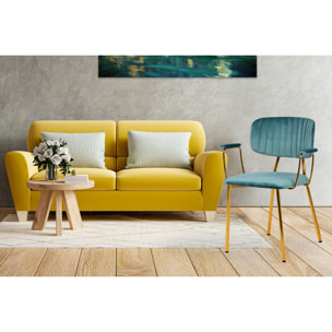 Set di 2 sedie Giselle 200 in velluto menta e oro