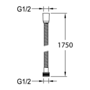 Pommeau de douche Shift+ carré 2 jets chromé + flexible 175 cm métal