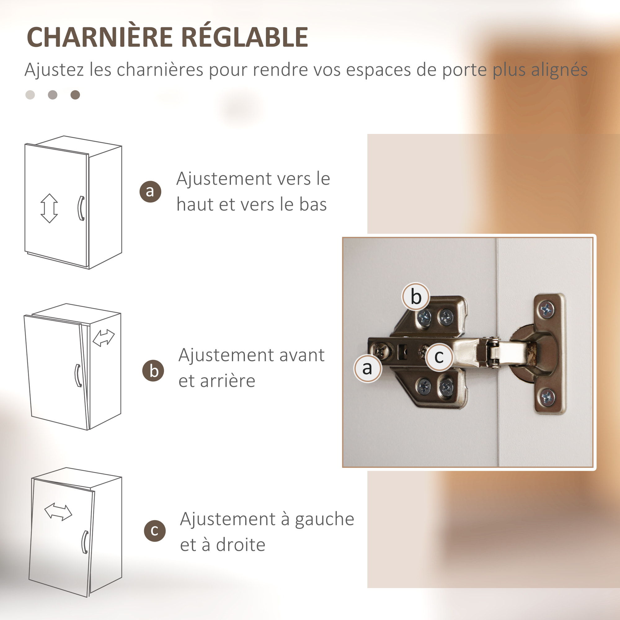 Buffet haut - armoire de cuisine - buffet cuisine vaisselier - 5 étagères - poignées métal noir effet bois clair blanc