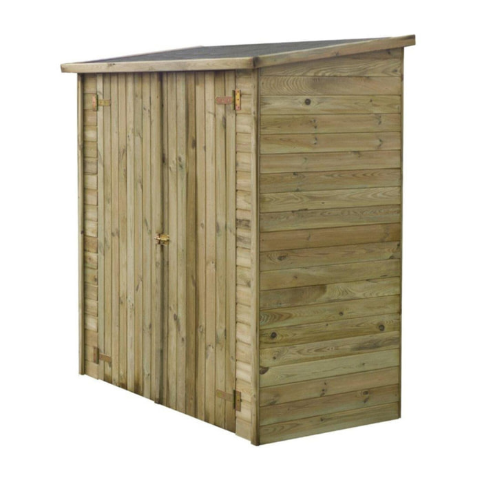 ABRI JARDIN BOIS ADOSSABLE LIPKI - 1.79 X 0.90 X 1.78/1.87 m
