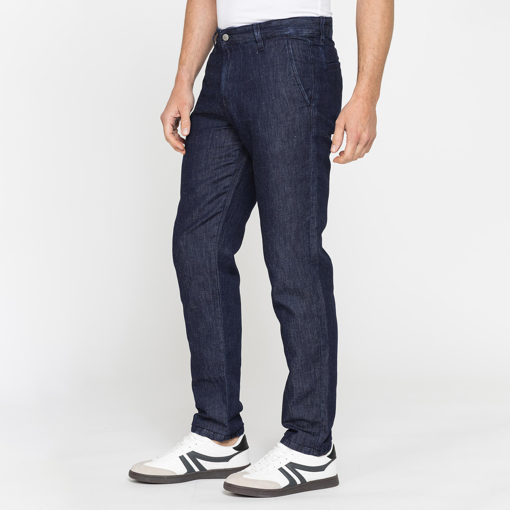 JEANS CHINO IN TESSUTO DENIM DI LINO & COTONE