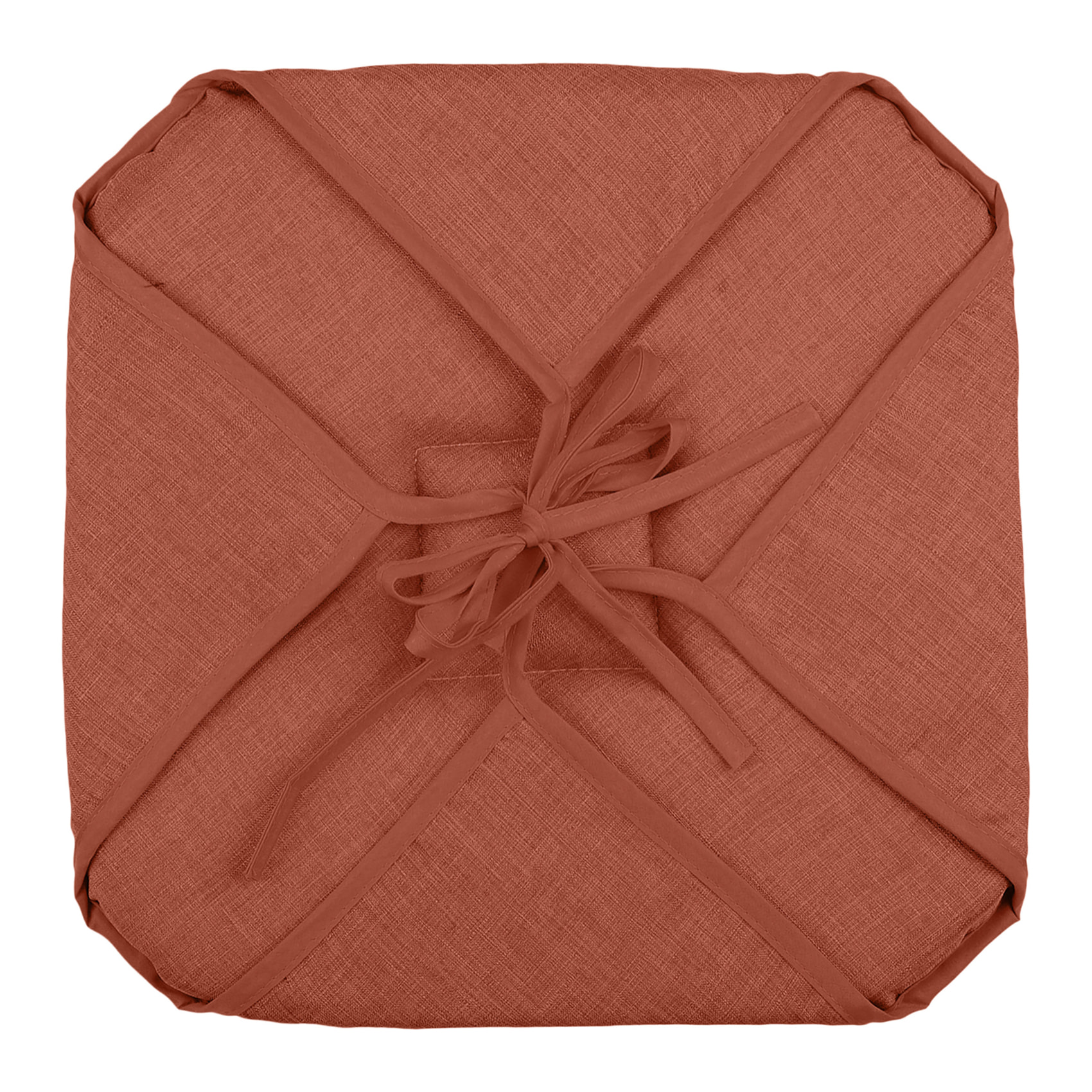 Galette de chaise italienne et unie - Terracotta