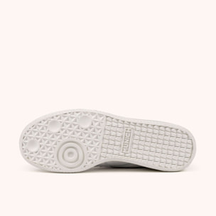 Zapatilla casual en piel metalizada plateada con suela blanca MUNICH BARRU 224