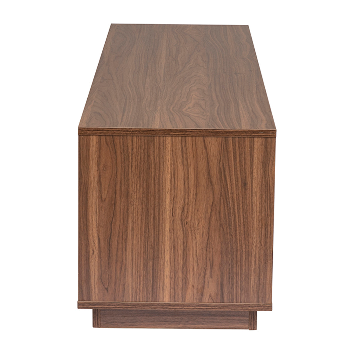 Meuble TV finition bois foncé noyer 2 tiroirs L160 cm MADERO