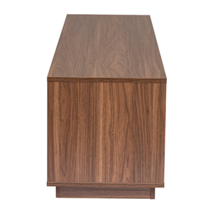 Meuble TV finition bois foncé noyer 2 tiroirs L160 cm MADERO