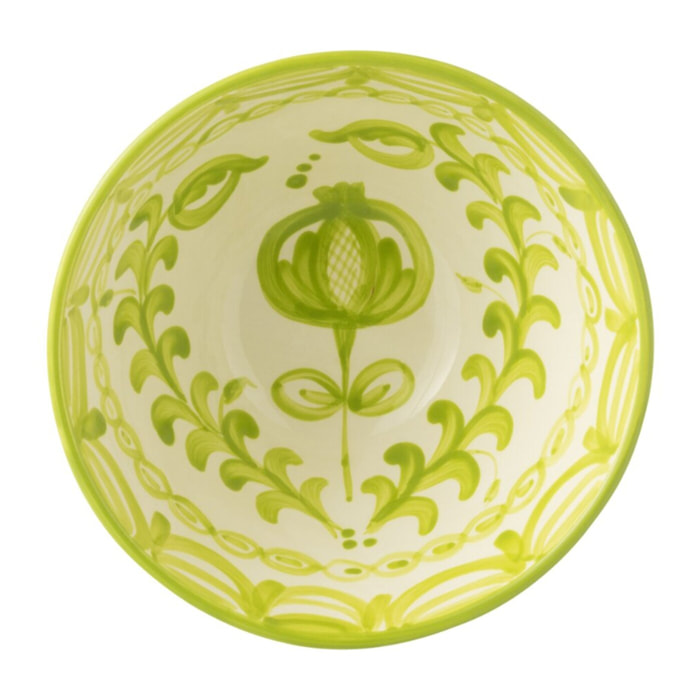 J-Line bol Granada High  - céramique - blanc/vert - medium - Ø 22 cm