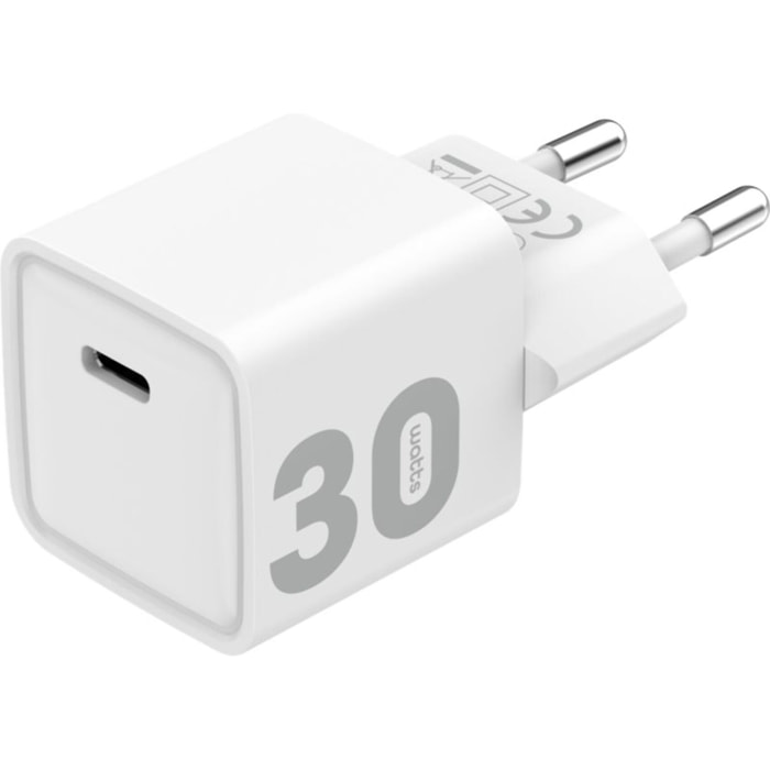 Chargeur ESSENTIELB 30W charge rapide + GaN USB-C Blanc