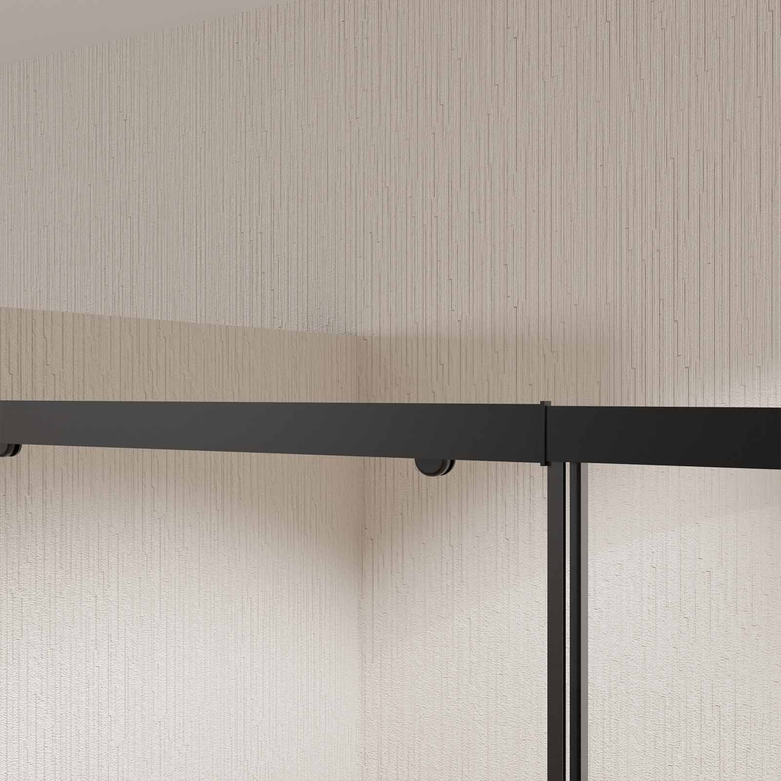 Porte de douche Coulissante Noir 100x185cm - Extensible de 98.5 à 112.5cm - BLACK SLIDE 100