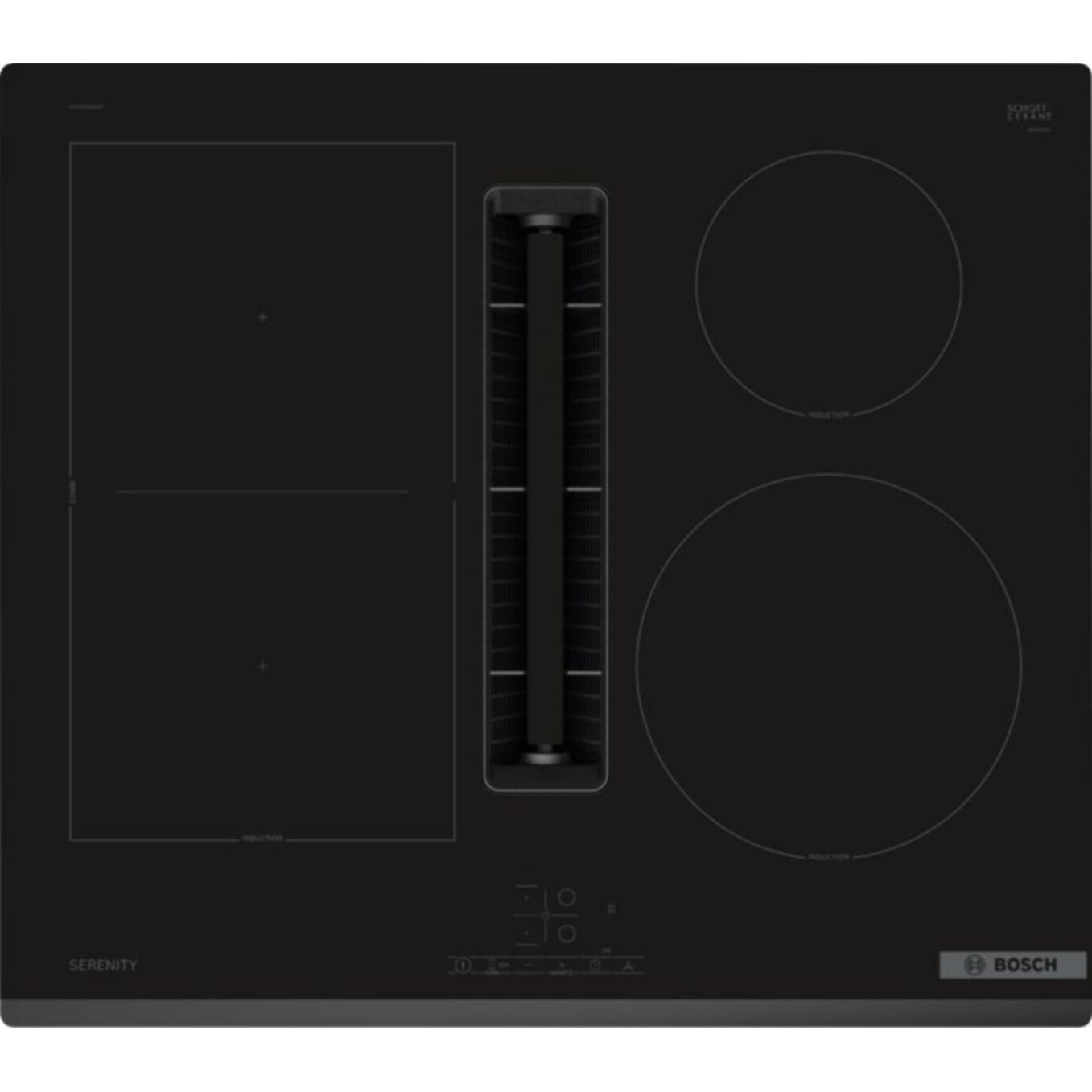 Plaque induction aspirante BOSCH PVS63SB16F, SERINITY, CombiZone